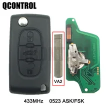 QCONTROL 3BT فليب البعيد مفتاح لبيجو 807 407 308 307 207 CC SW الخبراء شريك السيارات الباب قفل CE0523 ASK/FSK ، VA2