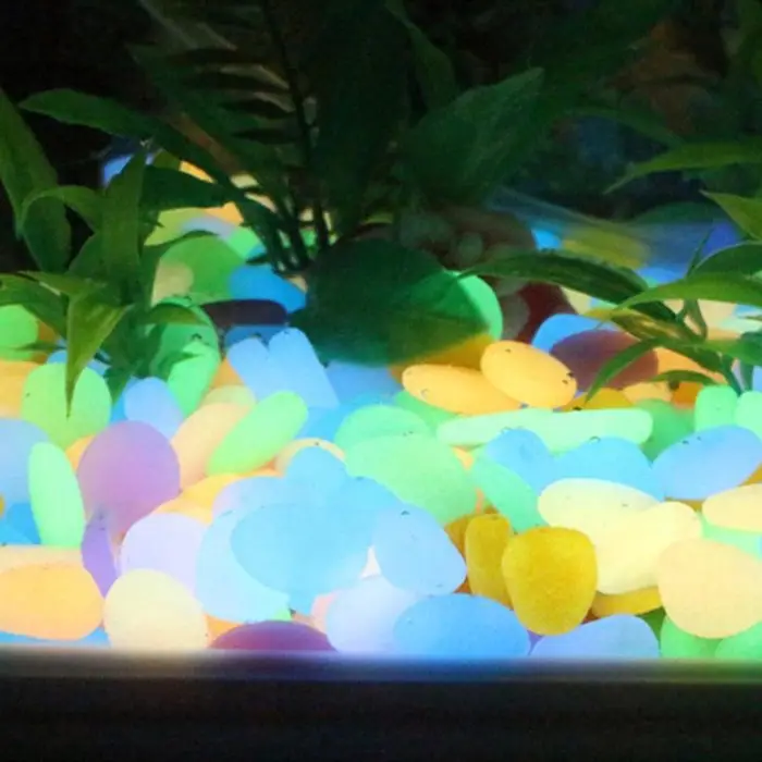 100 шт./упак. свечение галька горячая Распродажа камни домашнего аквариума украшения сада Светящиеся в темноте аксессуар для подарка