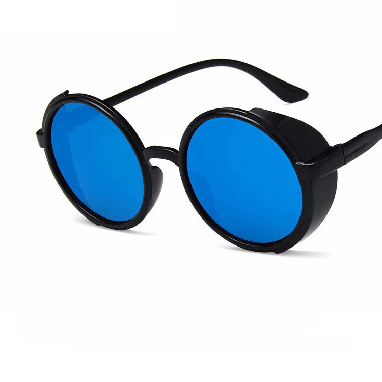 RBROVO, Винтажные Солнцезащитные очки в стиле панк, женские брендовые дизайнерские солнцезащитные очки большого размера для вождения, женские/мужские солнцезащитные очки UV400 Oculos De Sol - Цвет линз: Black Blue