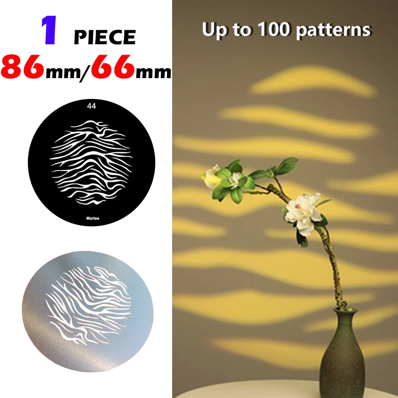 Gobo b m Tamanho od 66 mm 86 mm Multi-cena Tiro Fundo Sombra Arranjo 100 Padrões para Escolher Tubo do Condensador Peças