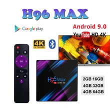 TV BOX H96 MAX-3318 smart tv box android 9.0 boxes Quad-Core 4GB Ram 32 GB/64 GB Rom 2.4/5.0G WiFi H.265 tv box brasil