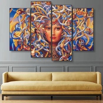 

4 Panel Angel Wing Poster Ancient Greek Mythology Canvas Painting Wall Art Pictures For Living Room Decoration Modern Home Decor