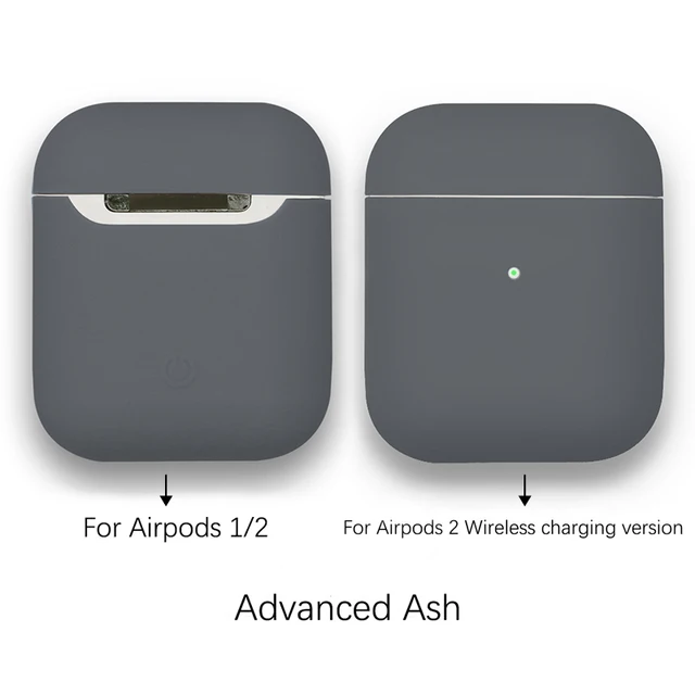 Soft Silicone Cases For Apple Airpods 1/2 Protective Bluetooth Wireless Earphone Cover For Air Pods Luxury Charging Box Bags Advanced Ash