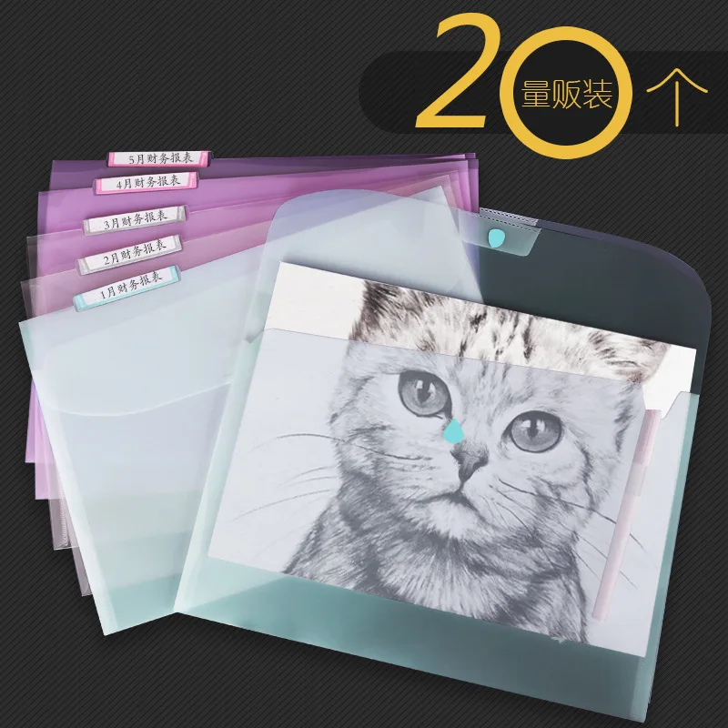 

Chanyi New Style A4 File Holder Transparent Office File Information Portfolio Students Storage Test Paper Stationery Bag