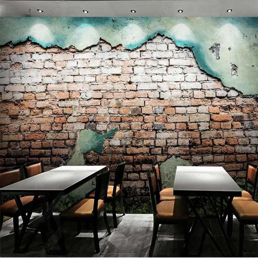 

Milofi custom 3D wallpaper mural retro red brick cement texture background wall for living room bedroom decoration wallpaper