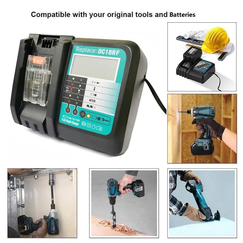 Зарядное устройство для аккумулятора Makita BL1415 1420 1830 1840 1850 1860 электроинструмент с