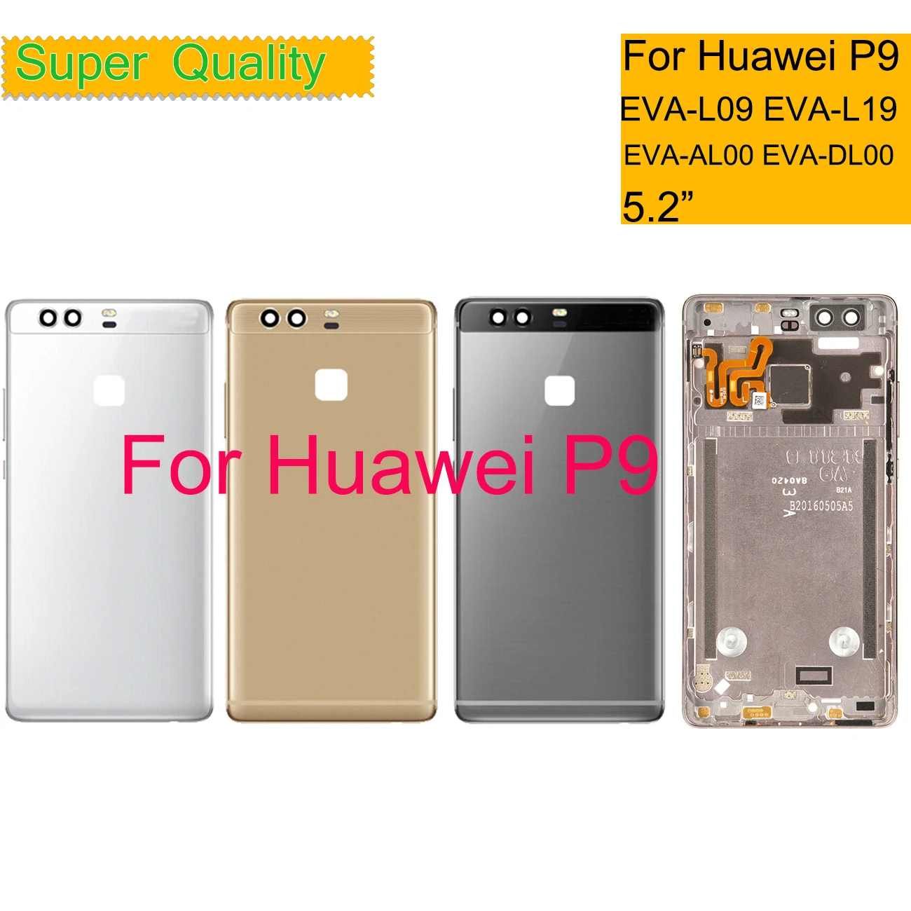 5," для huawei P9 EVA-L09 EVA-L19 EVA-L29 Корпус Батарея женские босоножки с закрытой пяткой Стекло задняя дверь Шасси Корпус сменная часть