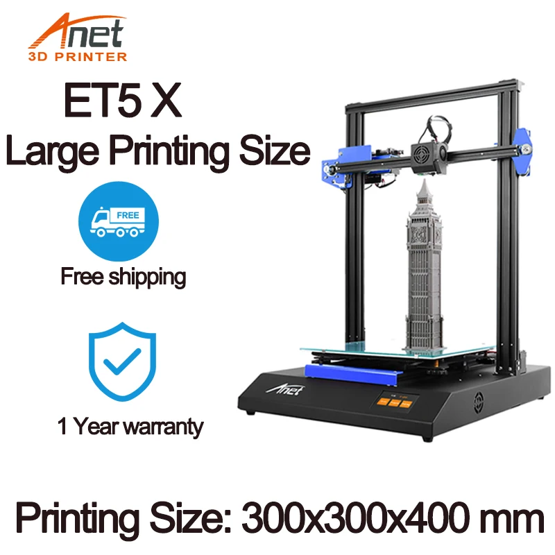 PROD 4000804911176 Anet Anet ET4/ET5X 3D Printer kit Impressora 3d With
High Precision Extruder Resume Printing with 10m PLA Filament 3d
printer пр