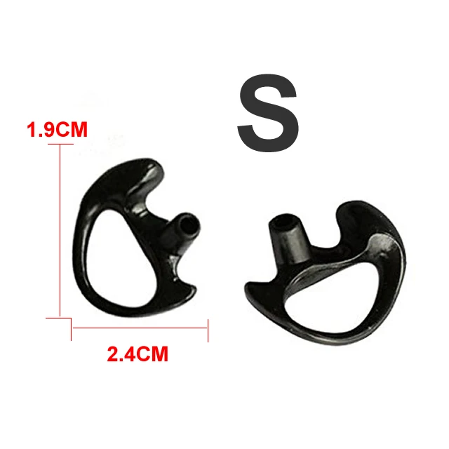 Black Small 50 шт.(25 пар) силиконовые вкладыши в форме уха для Акустическая Воздушная трубка наушники, двухсторонняя радио гарнитура, наушники walkie talkie - Цвет: Black Small