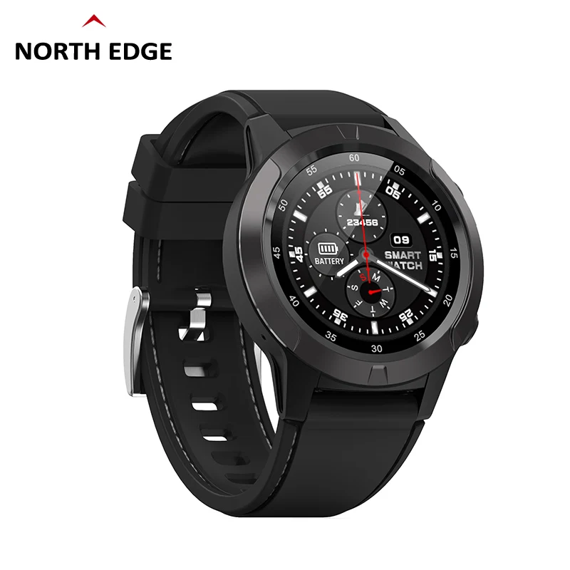 Gps часы Смарт NorthEdge мужские часы цифровые часы для плавания водонепроницаемые 50 м Campass X-Trek3 Relogio пульсометр часы gps Цифровые - Цвет: Black