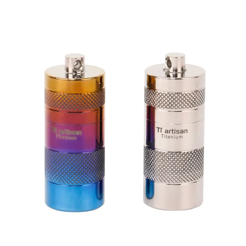 Tiartisan Lightweight portable Outdoor Waterproof Seal Titanium Pill Box Drug Container Medicine Case Cigarette Case