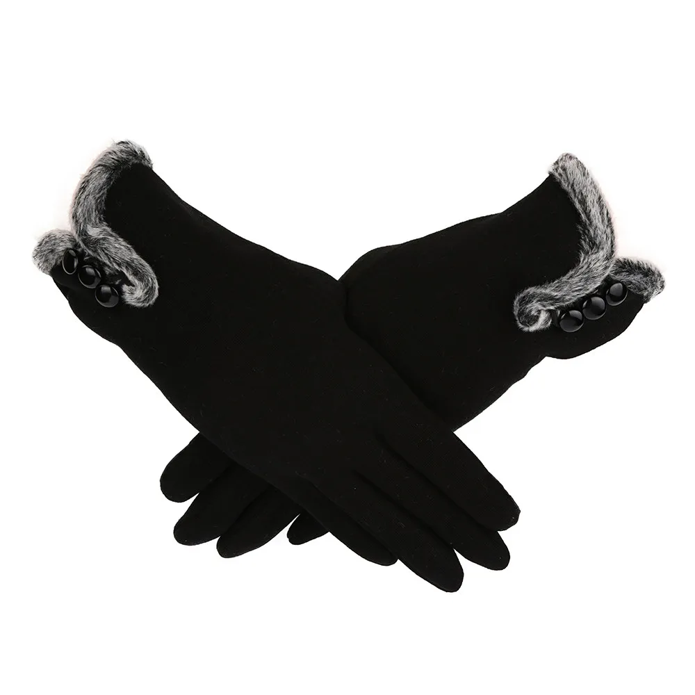 Женские перчатки Invierno, зима, кашемировые, сохраняющие тепло, для вождения, полный палец, перчатки для экрана, Guantes Invierno Mujer - Цвет: A