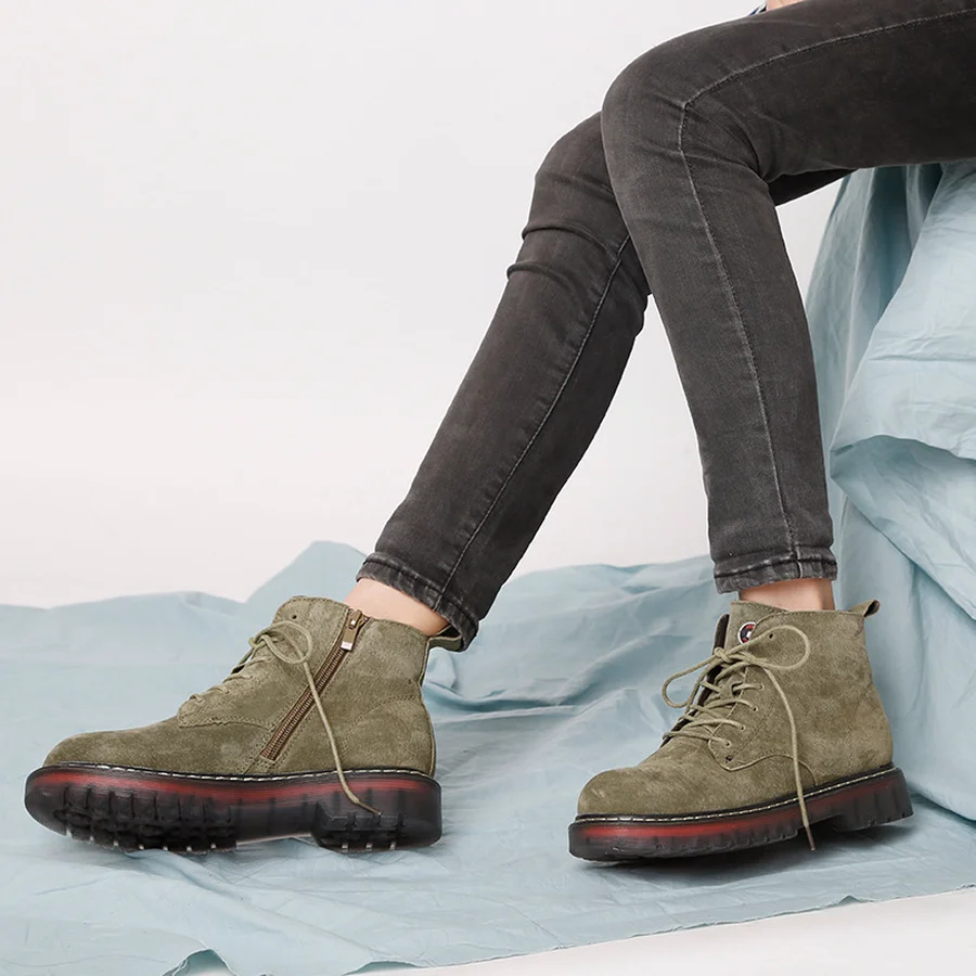 

Dwayne High quality platform autumn and winter add cotton warm motorcycle boots women's punk ankle boots 2020
