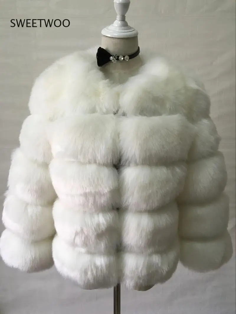 Winter Jacket Women 4Xl Big Fluffy Artificial Fur Coat Fake Raccoon Fur Thick Warm Outerwear Streetwear No Removable Vesto