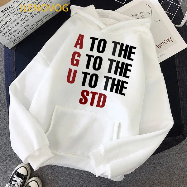 Agust D To The Letter Print Hoodies Women Korean Style Clothes Hip Hop Sweatshirt Femme Kawaii Clothing Kpop Tracksuit | Женская одежда