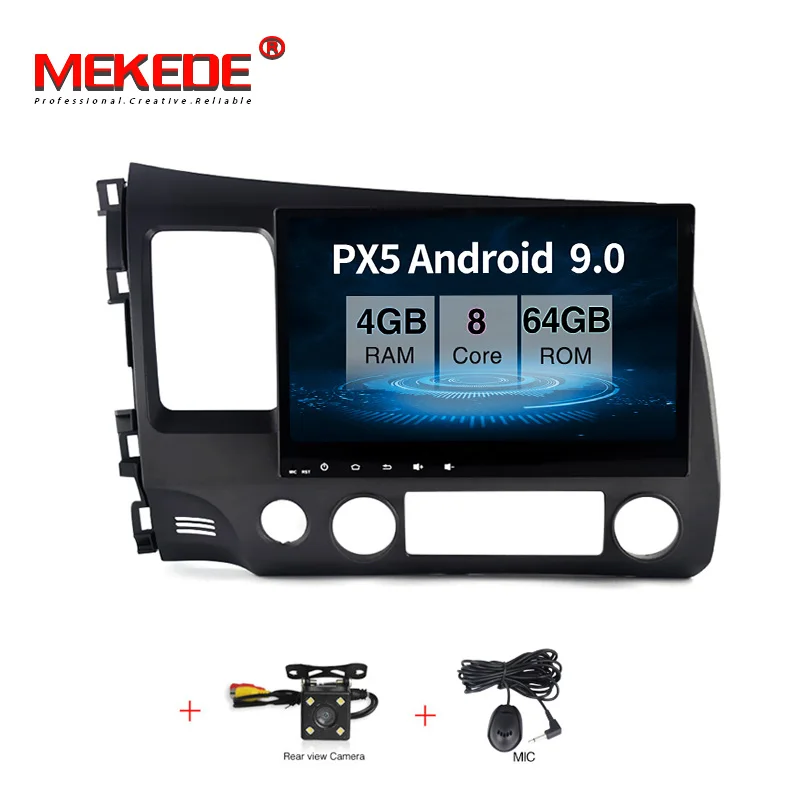 MEKEDE PX30 2G+ 16G Android 9,0 4G Автомобильный Радио Мультимедиа Видео плеер навигация gps для Honda Civic 2006-2011 2 din dvd raido - Цвет: 64G dvd camera