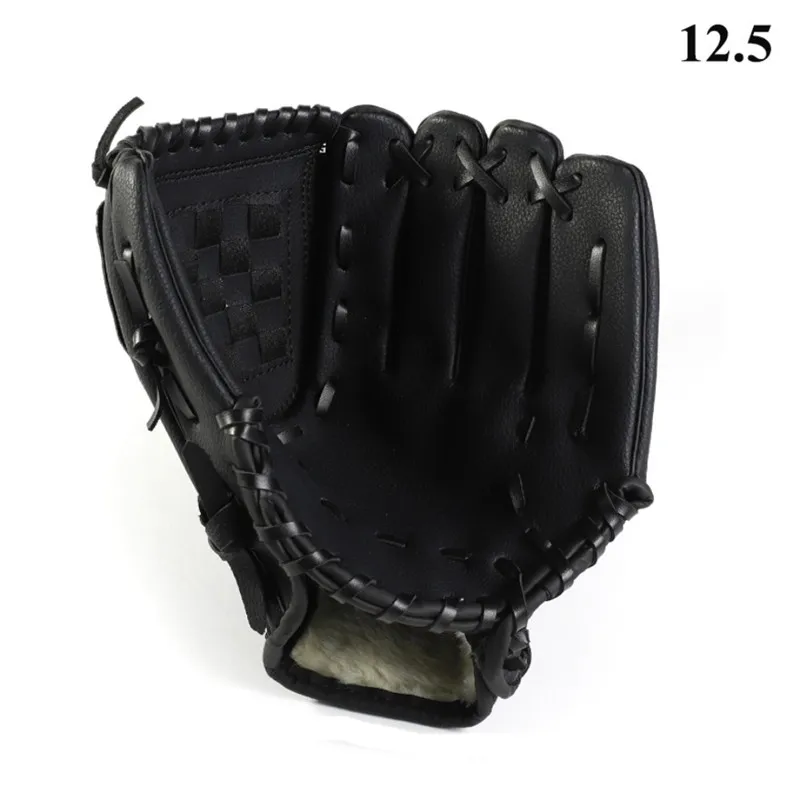 12.5 inches black Уличные спортивные перчатки три цвета удобные утолщенные прочные тренировочные Бейсбольные перчатки для взрослых мужчин и женщин - Цвет: 12.5 inches black