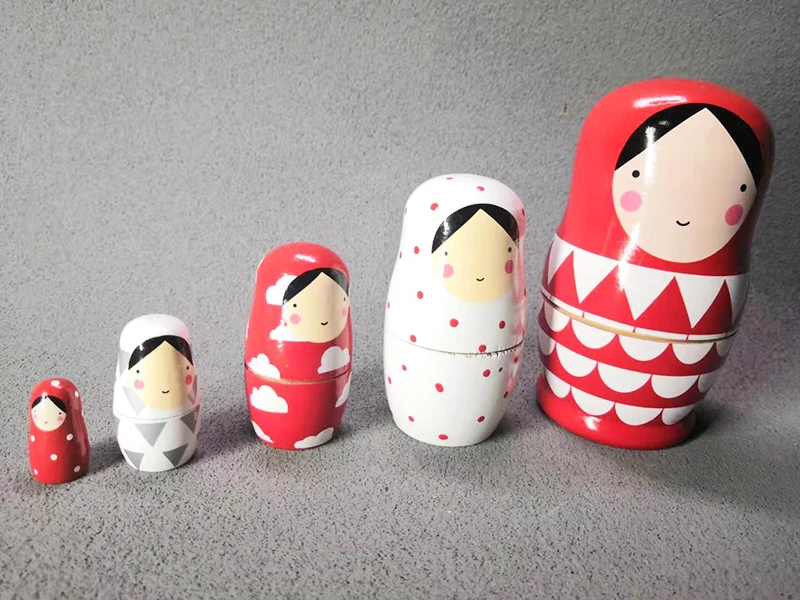 5 шт. в наборе, русские Матрешки, деревянные Matryoshka куклы, ручная роспись, складные куклы, коллекционная игрушка, 5 дюймов высотой 5,5*12,5 см