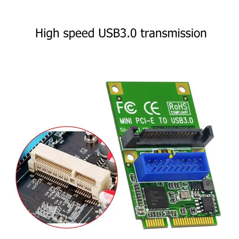 Мини Pci-E к Usb3.0 адаптер карты мини Pcie To19-Pin 20Pin Usb 3,0 карта расширения с 15Pin Sata порты питания для настольного ПК