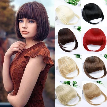 

DIANQI bangs clip in hair bangs hair clip in heat resistant synthetic hair extensions fake hair bangs for woman