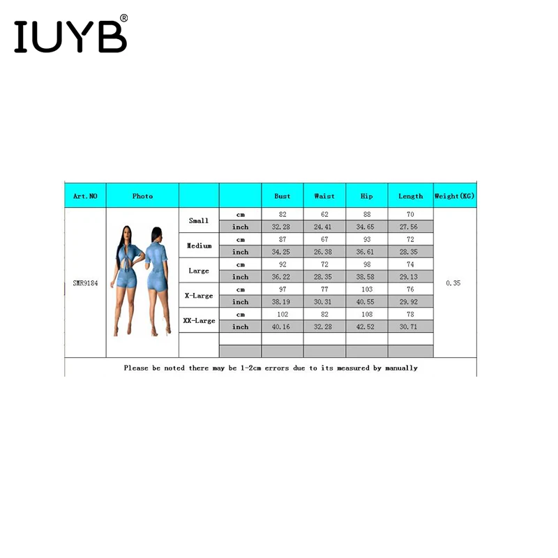 IUYB/ популярные модные популярные сексуальные женские Мини-комбинезоны, однотонные джинсовые комбинезоны с короткими рукавами и вырезами, SMR9184