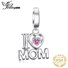JewelryPalace Love Mom 925 Sterling Silver Beads Charms Silver 925 Original For Bracelet Silver 925 original Bead Jewelry Making