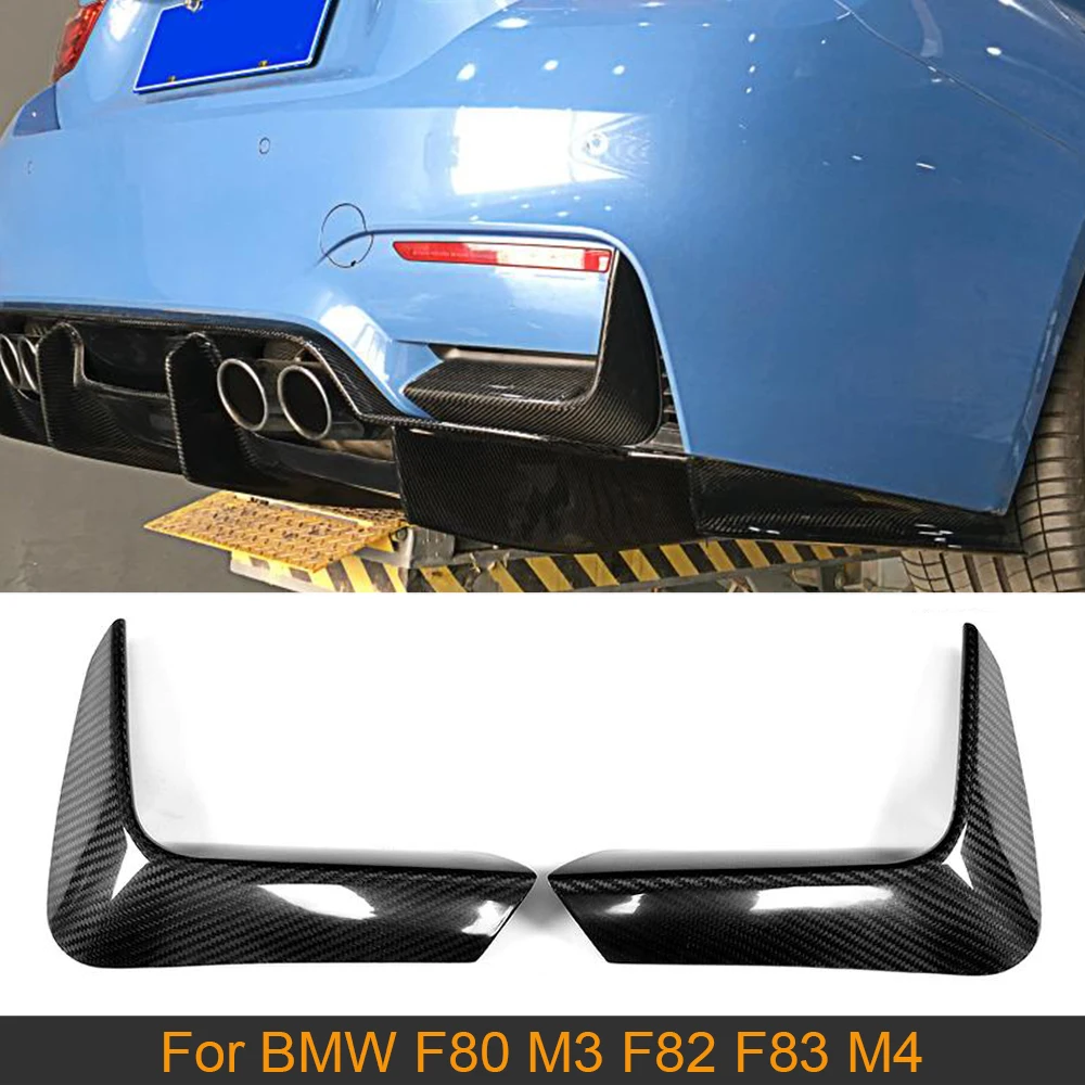 Карбоновые щитки для заднего бампера BMW F80 M3 F82 F83 M4 Sedan Coupe 2014 2019 разветвители