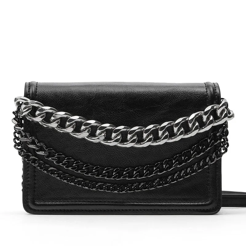Сумка на плечо женская кожаная толстая небольшая квадратная сумочка цепочке