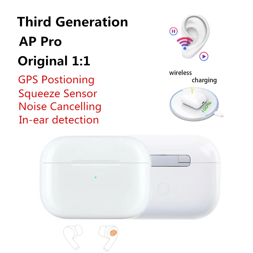 

TWS AP Pro Earphone Bluetooth GPS 8D Hifi Noise Cancelling Headset 1:1 Aire 3 Pro Smart Sensor Earbuds Wireless Headset Gift