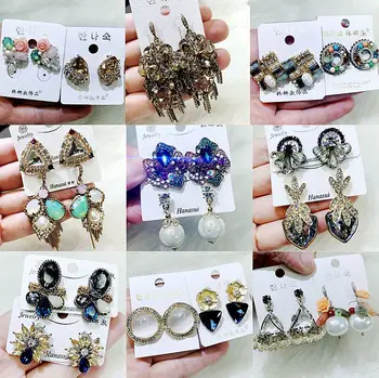 

30 Paris/lot novelty fashion women alloy earring lot vintage style cool design women jewelry earring wholesale 200731-86