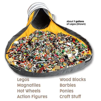 

Lego Storage Toy Bag Organizer Foldable Sundries Containers Bags Slideaway Waterproof Storage Bucket Drawstring Toy Sack