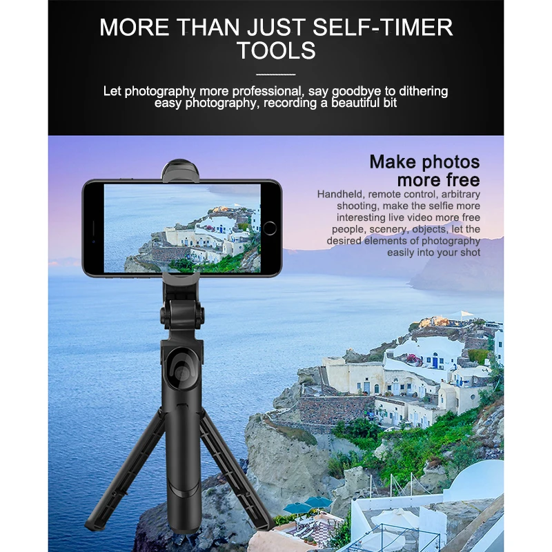 360 Degree Wireless Bluetooth Selfie Stick For Iphone/Huawei Foldable Handheld Monopod Shutter Remote Extendable Mini Tripod