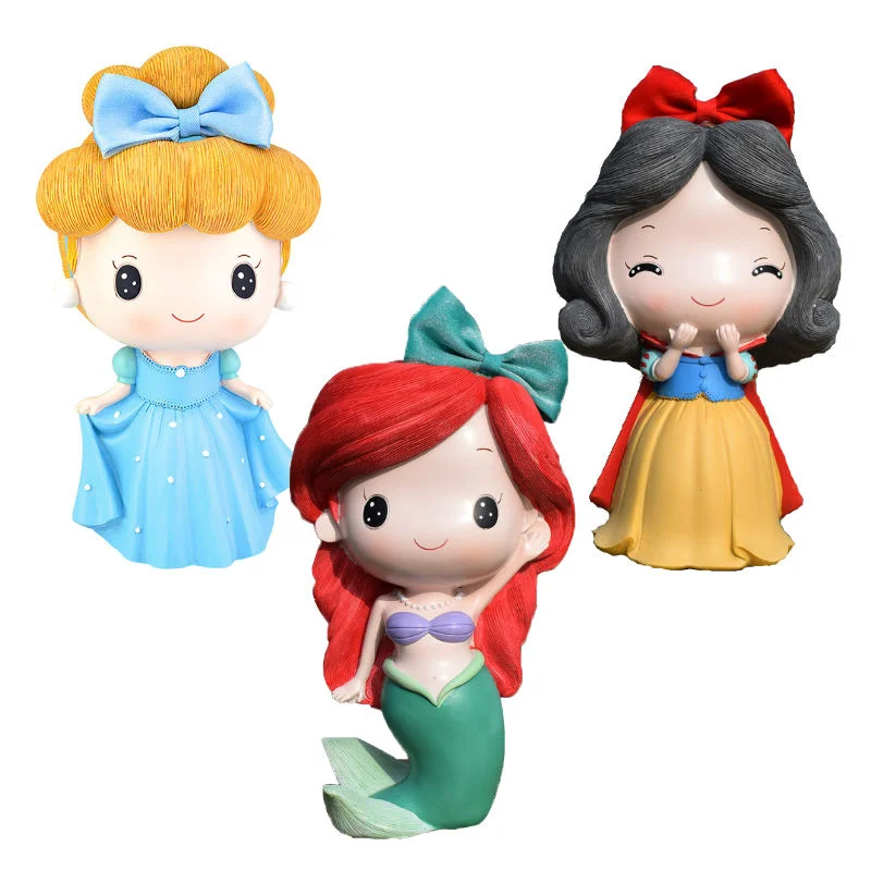 Piggy Bank Cartoon Princess Vinyl Money Safe Box for Kids Girls Toys Gifts Miniature Figurines Room Decor Cute 6