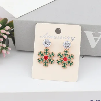 

New Christmas earrings Christmas earrings zircon Christmas tree snowflake earrings ladies Christmas gifts