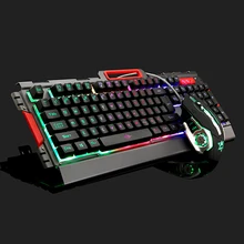 New Chocolates gaming Keyboard Mouse 3200DPI Wired waterproof mechanical feel Computer LOL Competition Gamer Key mouse set 2018 new usb2 0 3200dpi mechanical mouse game macro program metal compound water cooling game mouse for cf lol