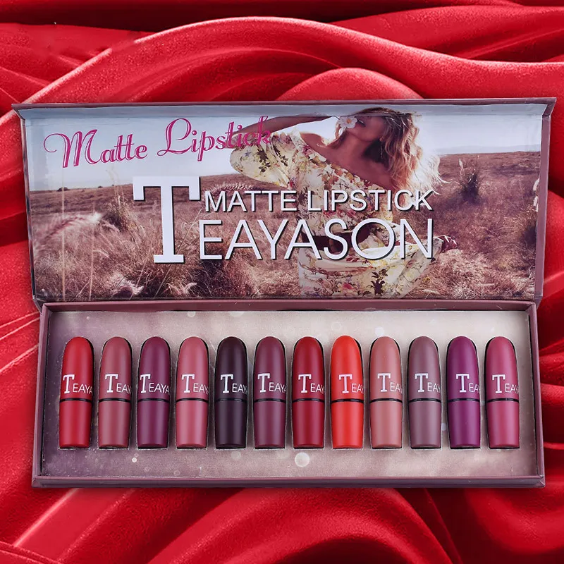 Lasting Matte Lipstick 12pcs Set Moisture Lips Vibrant Pigmented Silky-smooth EY669 Lasting Matte Lipstick 12pcs Set Moisture Lips Vibrant Pigmented Silky-smooth EY669