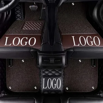 

Car floor mats with Logo/Brand Logo Case for Hyundai ix25 Elantra SantaFe Sonata Solaris Tucson car-styling leather Anti-slip ca