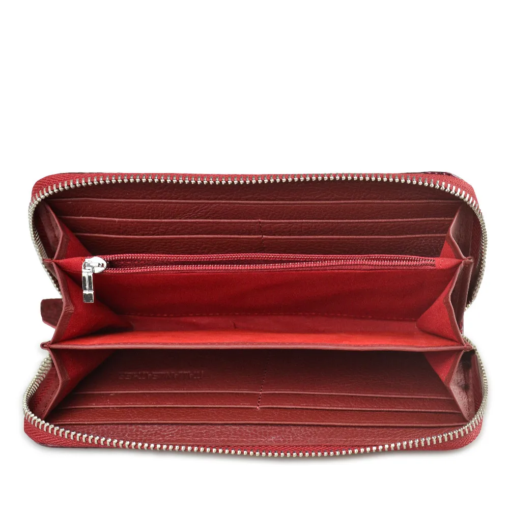 Long Wristlet Wallet Purse Genuine Leather Wallet Female Fashion Zipper Women Wallets Card Holder Clutch Ladies Wallets 2