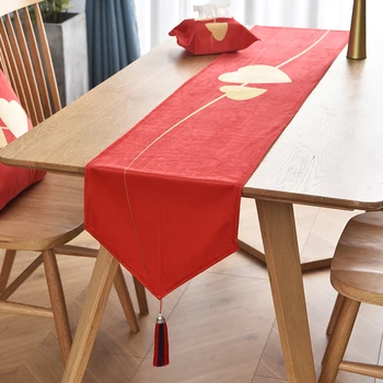 

Cotton linen Christmas decor with table flag table runner with tassel tablecloth Wine set Hotel home Birthday party Decor