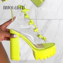 Новые женские ботинки на платформе толстая подошва Мода сексуальный искусственная кожа из ПВХ со шнуровкой шоу; красивые ботинки; обувь для ночных клубов; обувь; женские ботинки