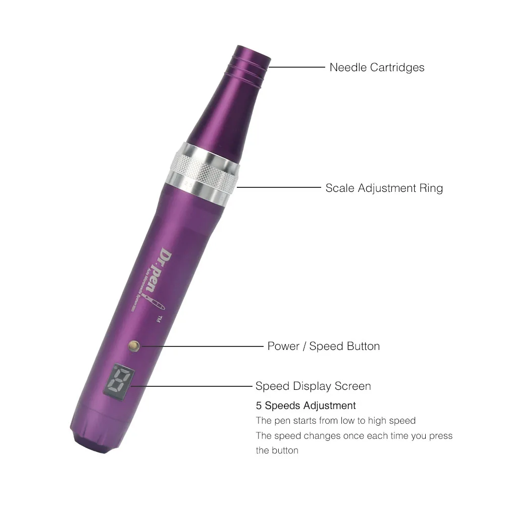 Dr. pen X5-C Беспроводная микроручка Электрическая Микро Дерма терапия винтовой картридж наконечники для удаления шрамов уменьшение морщин Dr. Pen