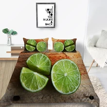 Kireç nevresim takımı 3D yüksek son taze moda meyve nevresim takımı tek kral kraliçe e n e n e n e n e n e n e n e n e n e tam çift benzersiz tasarım yatak takımı(China)