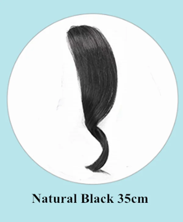 Natural Black 35cm 2 шт волнистые боковые челки бразильские настоящие человеческие волосы на заколках с челкой, накладные волосы с бахромой, натуральные Сменные шиньоны, не Реми - Цвет: Natural Black 35cm