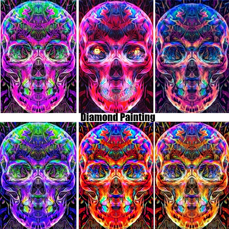 Miaodu Many Styles Fashion Fire Skull 5D DIY Diamond Painting Mosaic Embroidery Animal Cross Stitch Crafts Paintings | Дом и сад