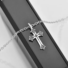 Cruz cristiana con Jesús Collar para mujeres oro plata oración gargantilla Cruz colgantes hombres joyería colgante para regalar en Navidad amante(China)