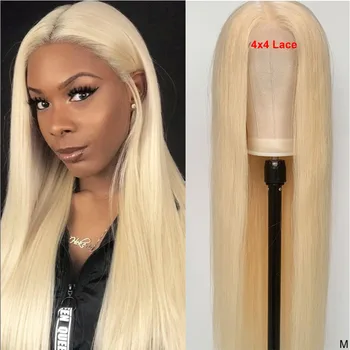 

613 Wig 4x4 Closure wig Blonde Human Hair Wig 613 Lace Front Wig 4x4 Lace Front Human Hair Wigs Maxine Remy 613 Frontal Wig 150%