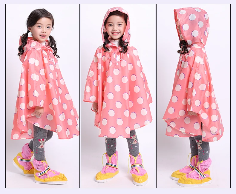 Freesmily Kids Stylish Rain Poncho Waterproof Rain Jacket Coat For Girls Boys waterproof raincoat