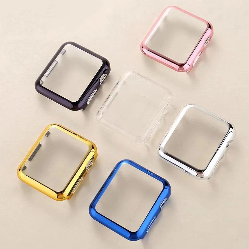 Чехол для apple watch series 6 5 4 3 2 1 защитная пленка экрана аксессуары iwatch band 38 мм 42 40 44