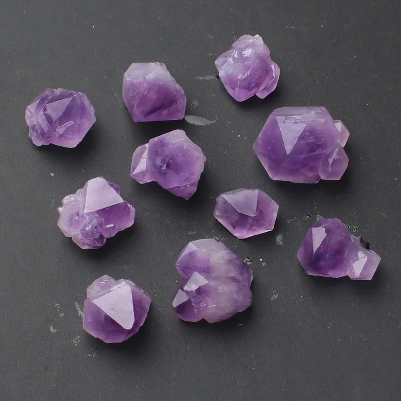 

Natural Purple Crystal Hexagonal Prism Rough Stone Decoration Backbone Crystal Small Particles Raw Ore Specimen Single Tip