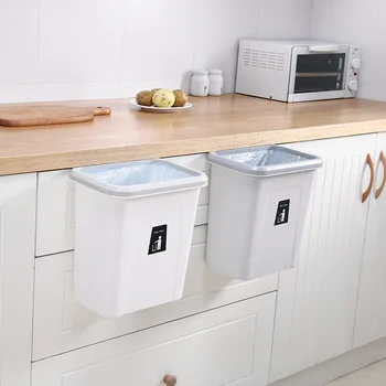 

Push-top trash can chef hanging fruit and vegetable peel automatic recycling cover - small trash cabinet kitchen WF810207